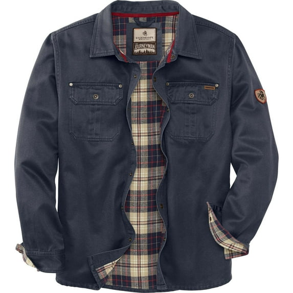 Legendary Whitetails Men's Journeyman Flannel Lined Shirt Jacket Water Resistant Waxed Cotton