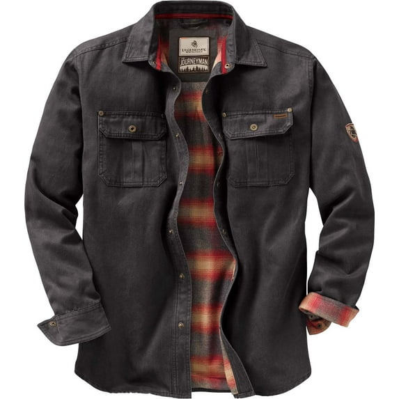 Legendary Whitetails Men's Journeyman Flannel Lined Shirt Jacket Water Resistant Waxed Cotton