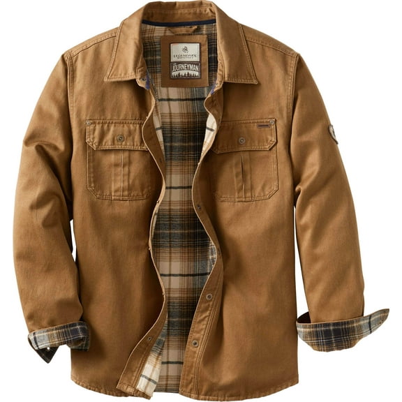 Legendary Whitetails Men's Journeyman Flannel Lined Shirt Jacket Water Resistant Waxed Cotton