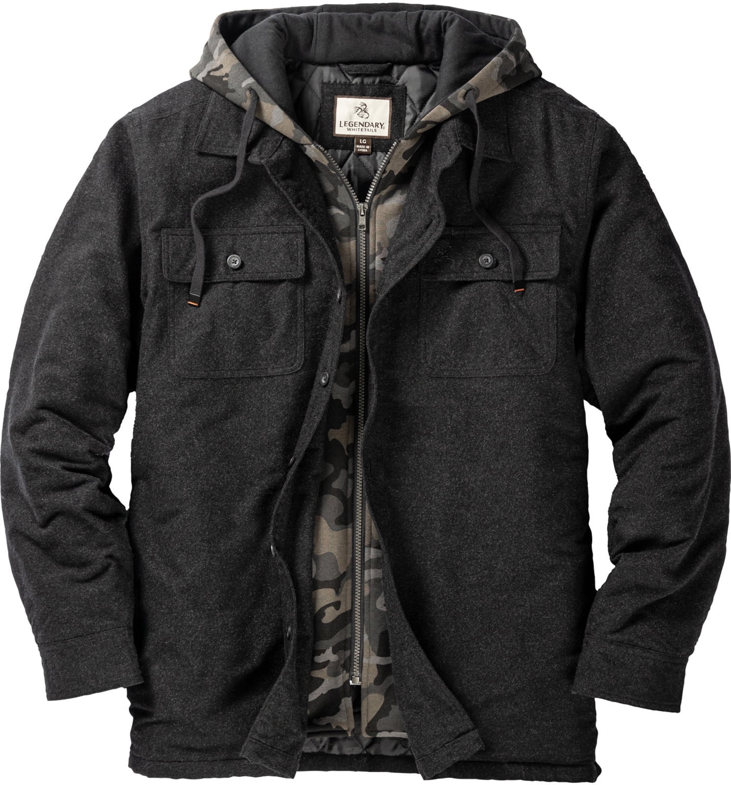 Legendary Whitetails Men's Maplewood Hooded Flannel Shirt Jacket