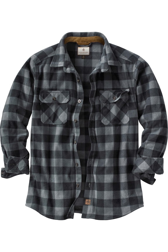 Men's Navigator Fleece Button Up Long Sleeve Plaid Clothing for Men, Casual Heavyweight Warm Flannel