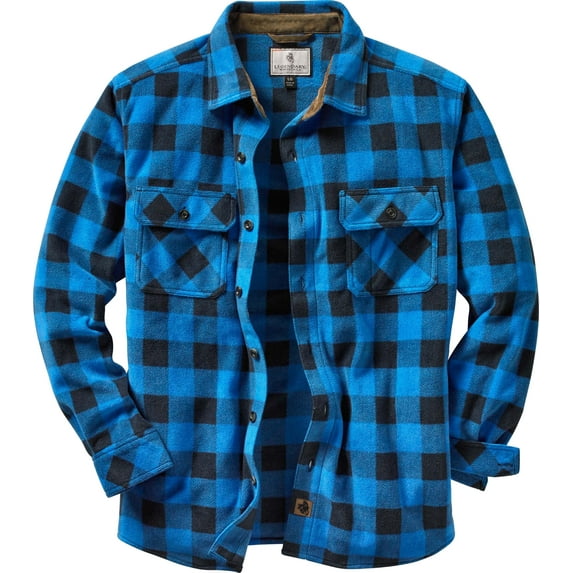 Legendary Whitetails Men's Navigator Fleece Button Up Long Sleeve Plaid Clothing for Men, Casual Heavyweight Warm Flannel