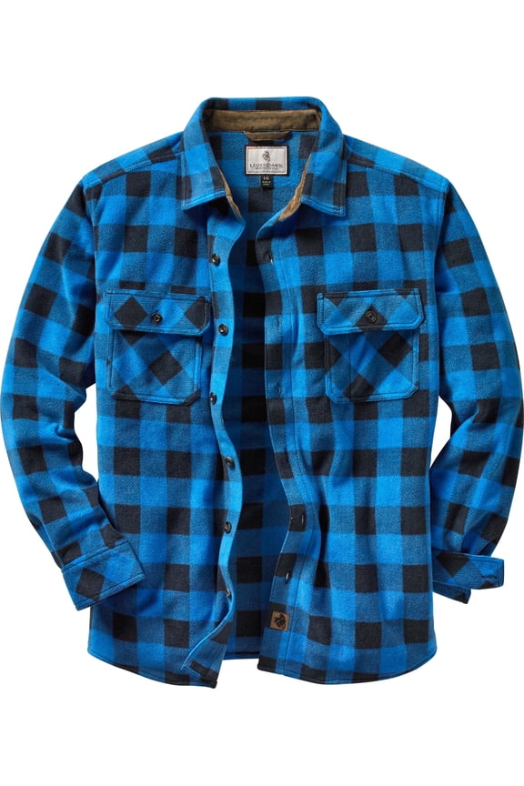 Men's Navigator Fleece Button Up Long Sleeve Plaid Clothing for Men, Casual Heavyweight Warm Flannel