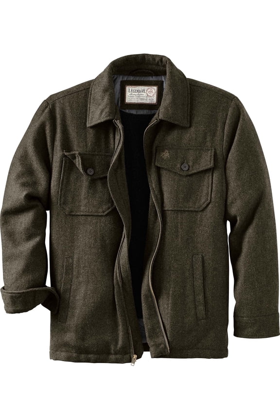 Men's Tough as Buck Outdoorsman Berber Lined Long Sleeve Wool Coat