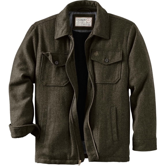 Legendary Whitetails Men's Tough as Buck Outdoorsman Berber Lined Long Sleeve Wool Coat