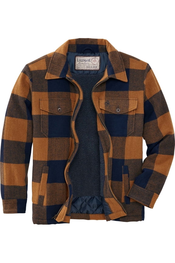 Men's Tough as Buck Outdoorsman Berber Lined Long Sleeve Wool Coat