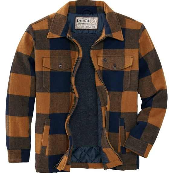 Legendary Whitetails Men's Tough as Buck Outdoorsman Berber Lined Long Sleeve Wool Coat