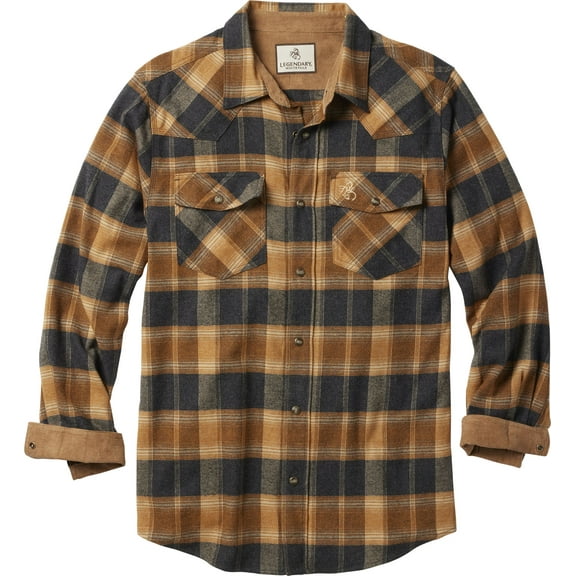 Legendary Whitetails Men's Western Plaid Flannel Long Sleeve Shirt