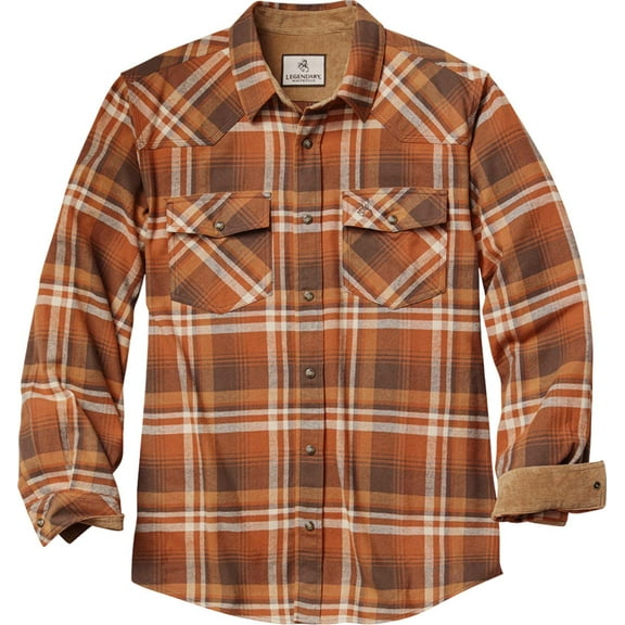 Legendary Whitetails Men's Western Plaid Flannel Long Sleeve Shirt