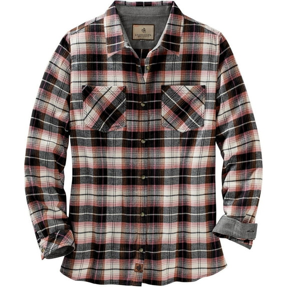 Legendary Whitetails Women's Cottage Escape Flannel Long Sleeve Plaid and Solid Color Clothes for Women, Fitted Button Down