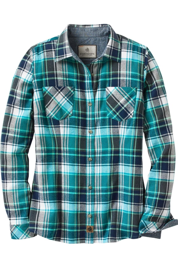 Women's Cottage Escape Flannel Long Sleeve Plaid and Solid Color Clothes for Women, Fitted Button Down