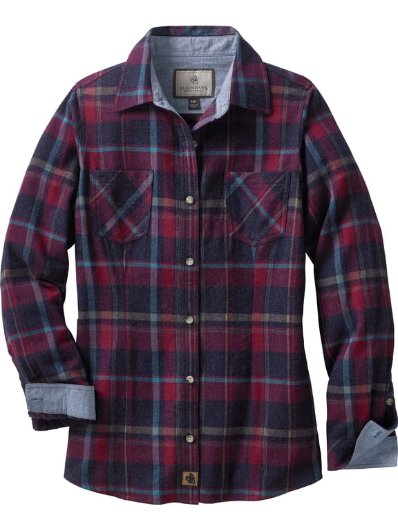 Women's Cottage Escape Flannel Long Sleeve Plaid and Solid Color Clothes for Women, Fitted Button Down