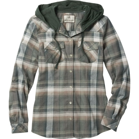 Legendary Whitetails Women's Lumber Jane Heavyweight Hooded Stretch Flannel Shirt