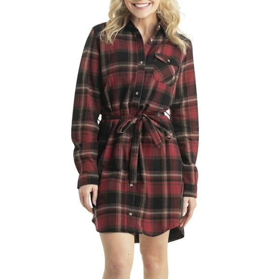 Legendary Whitetails Women's Open Spaces Flannel Long Sleeve Button Up Dress