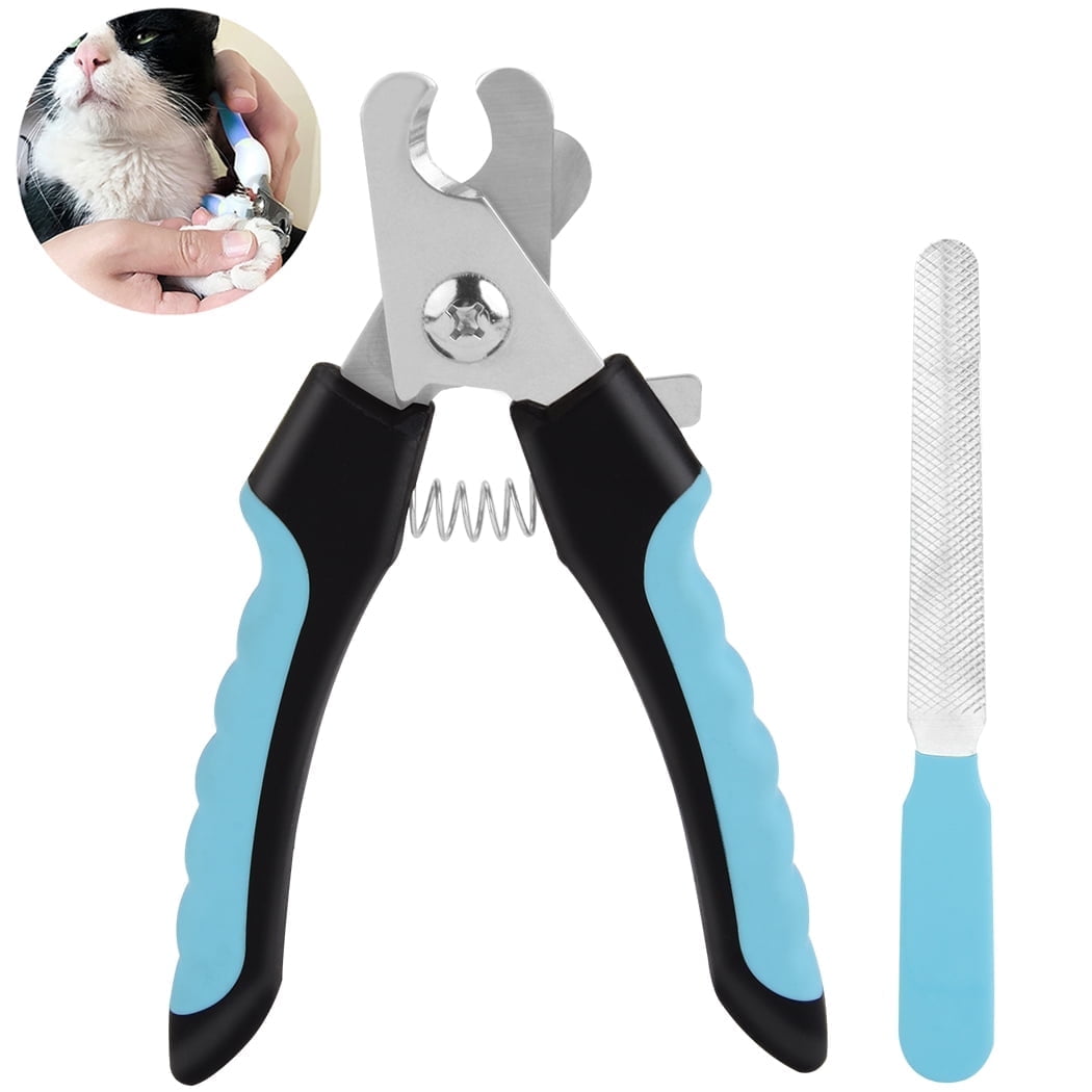 Byepica Pet Cat Nail Clipper Dog Nail Trimmer Non-slip Toenail Clippers with Safety Guard Pet Claw Clipper with Nail File for Dogs and Cats