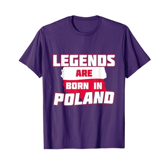 Legends Are Born In Poland Garden Flag - Bold Text Design in White and Red - Double Sided Weather Resistant Outdoor Decor
