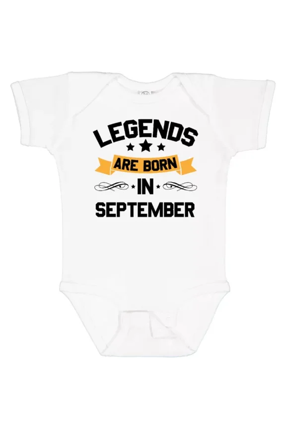 Legends Are Born In September Baby Bodysuit Birthdays Month Birthday Bodysuit Cute Baby Onesie, BABY BODYSUIT LAT 4424