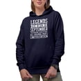 thumbnail image 1 of Legends Are Born in September - Bday Celebrant, Birthday Month Themed, Navy Blue Hooded Sweatshirt or Hoodie, Large, 1 of 5