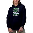thumbnail image 1 of Legends Are Born to Play Golf Quote, Golf Player, Golfing or Golfer Themed Merch Gift, Navy Blue Hooded Sweatshirt or Hoodie, X-Large, 1 of 5