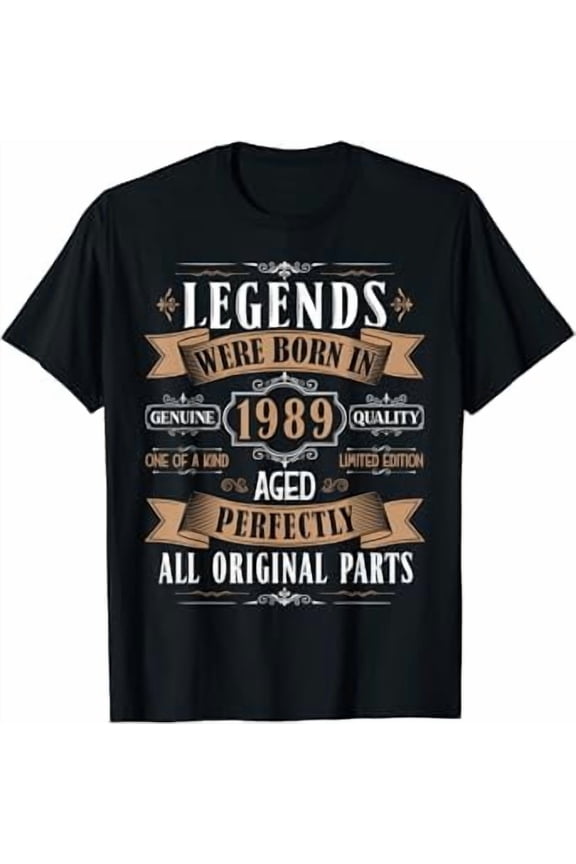 Legends Born In 1989 34Th Birthday 34 Years Old Bday Men T-Shirt To 5XL