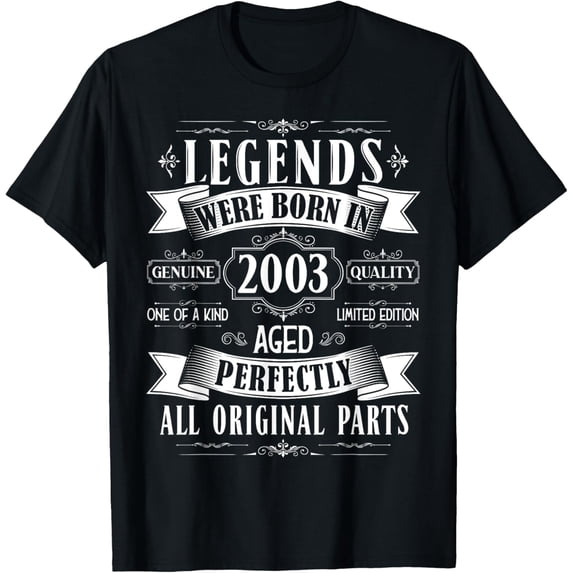 Legends Born In 2003 21st Birthday 21 Years Old Bday Men T-Shirt