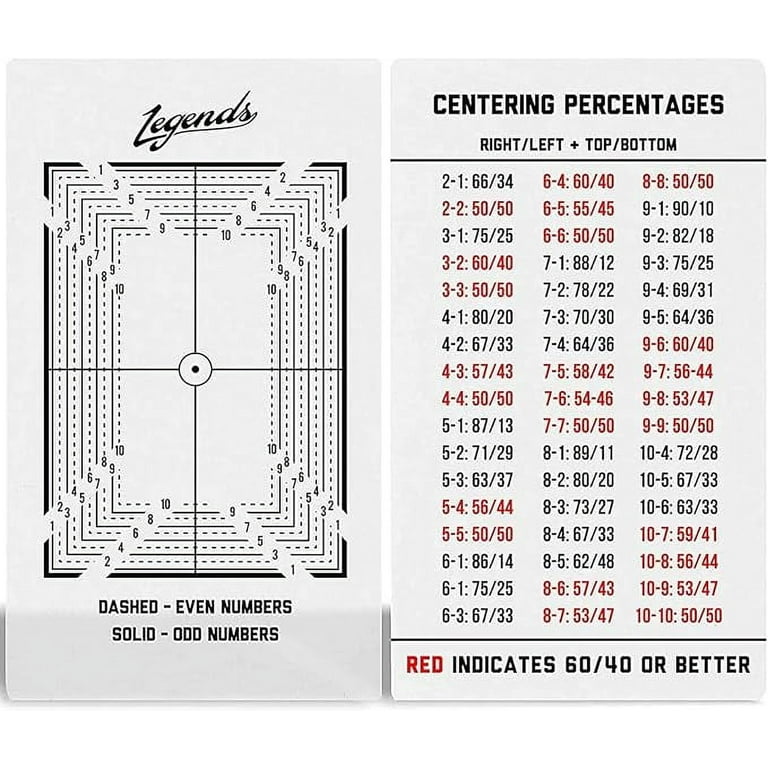 graded card center Legends Card Grading Centering Tool with Cleaning Cloth