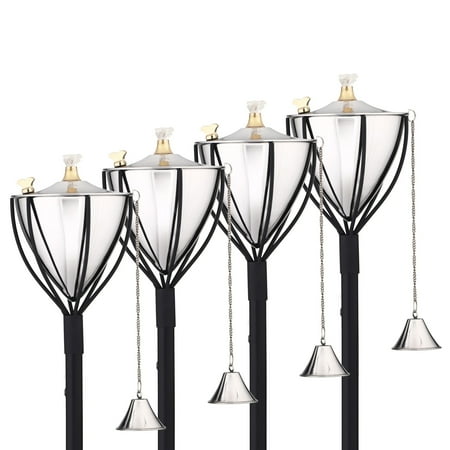 Legends International Amsterdam Tiki Torch Smooth Nickel - 4 Pack