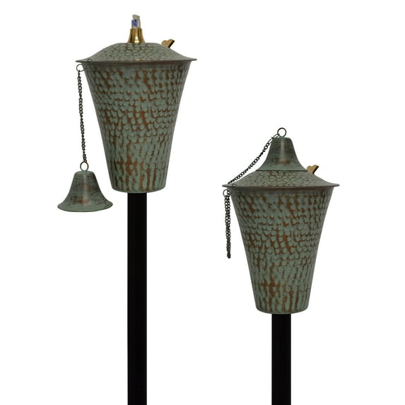 Legends International Kona Style Tiki Torch Hammered Patina - 2 Pack