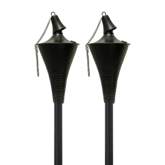 Legends International Oahu Tiki Torch Hammered Black - 2 Pack