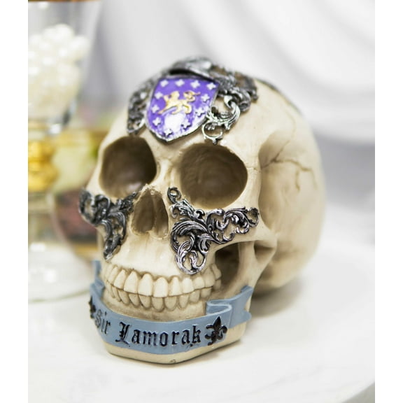 Legends King Arthur Roundtable Knights Sir Lamorak Celtic Knotwork Skull Statue