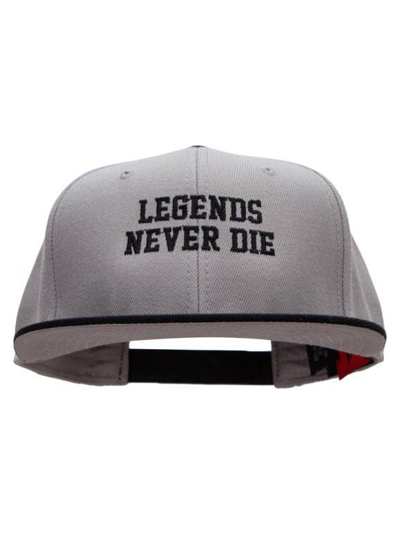 Legends Never Die Embroidered Wool Blend Pro Style 2 Tone Snapback - Black Grey OSFM