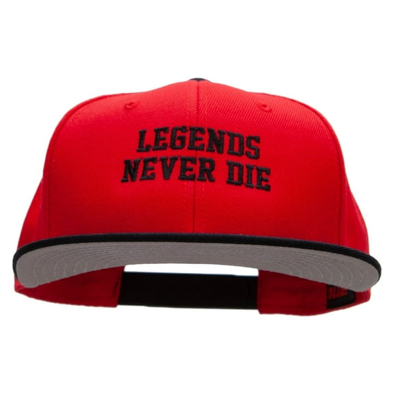 Legends Never Die Embroidered Wool Blend Pro Style 2 Tone Snapback - Black Red OSFM