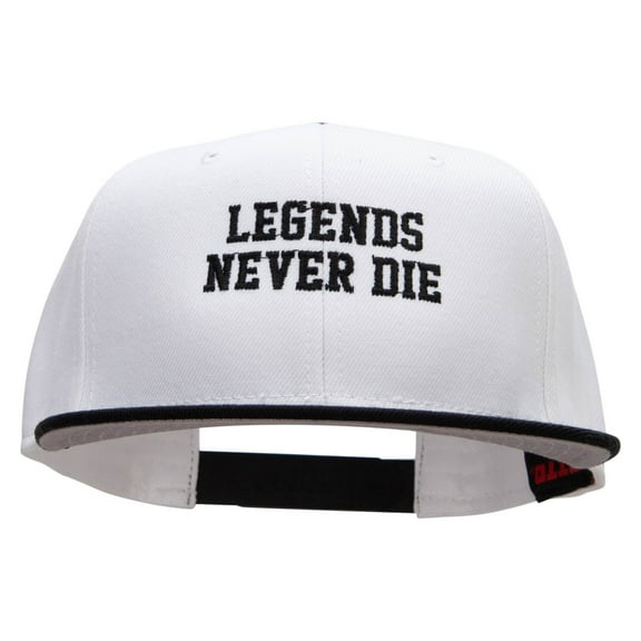 Legends Never Die Embroidered Wool Blend Pro Style 2 Tone Snapback - Black White OSFM