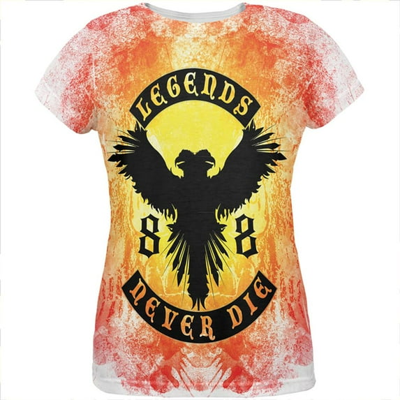 Legends Never Die Phoenix Fire Birthday All Over Womens T Shirt Multi LG