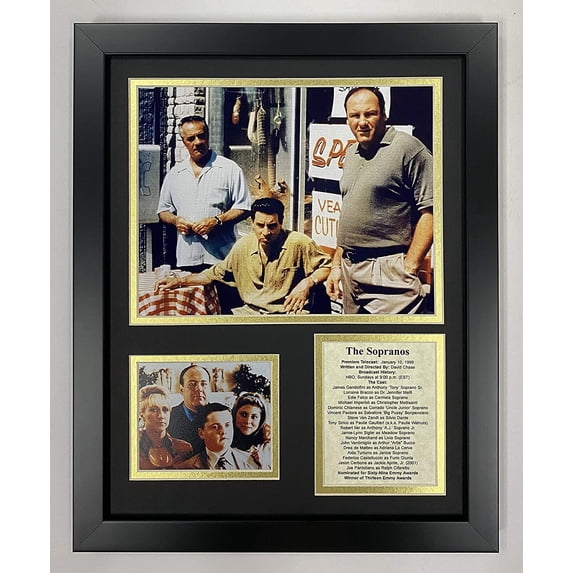 Legends Never Die The Soprano's- American Drama Series About The Mob Collectible Framed Photo Collage Decor - 12"x15" 16173U Black