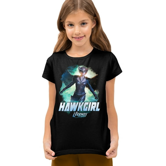 Legends Of Tomorrow Hawkgirl Kids T Shirt (Large) for Youth Toddler Boys and Girls, Black