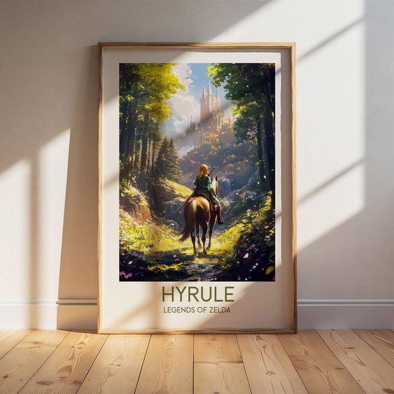 Legends Of Zelda Hyrule Green Forest Travel Wedding Poster , Poster Print Only