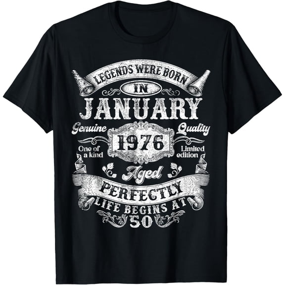 Legends Since January 1976 Vintage Retro 50th Birthday Men T-Shirt