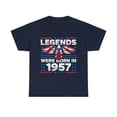 thumbnail image 1 of Legends Were Born in 1957 Patriotic Birthday Unisex Graphic Tee Shirt, Sizes S-5XL, 1 of 12