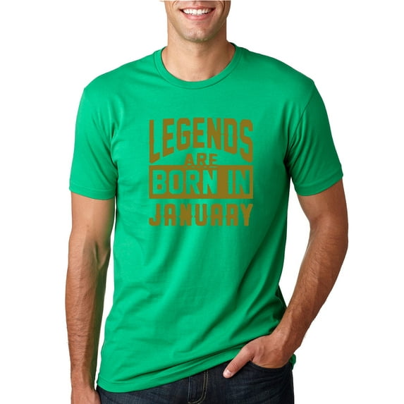 Legends are Born in December Gold Mens Fashion Graphic T-Shirt
