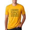 thumbnail image 1 of Legends are Born in December Gold Mens Fashion Graphic T-Shirt, 1 of 1