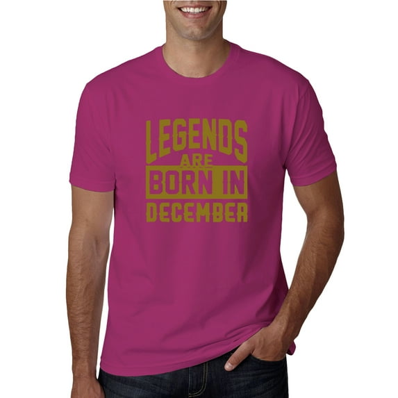 Legends are Born in January Gold Mens Fashion Graphic T-Shirt