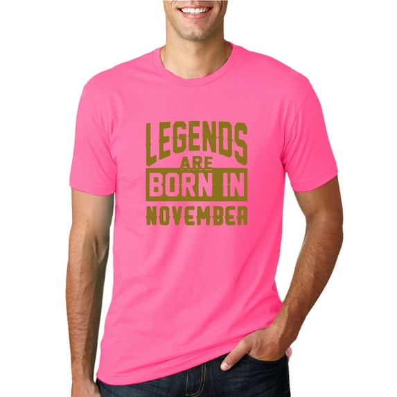 Legends are Born in November Gold Mens Fashion Graphic T-Shirt
