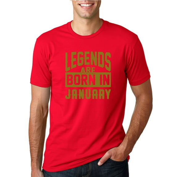 Legends are Born in October Gold Mens Fashion Graphic T-Shirt