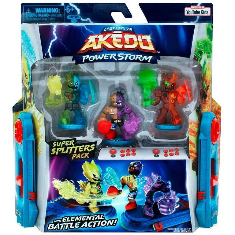 Legends of Akedo PowerStorm Burndown, Buster Splits & Shortout Mini Battling Action Figure SUPER SPLITTERS Pack Legends of Akedo PowerStorm Burndown, Buster Splits & Shortout Mini Battling Action Figure SUPER SPLITTERS Pack