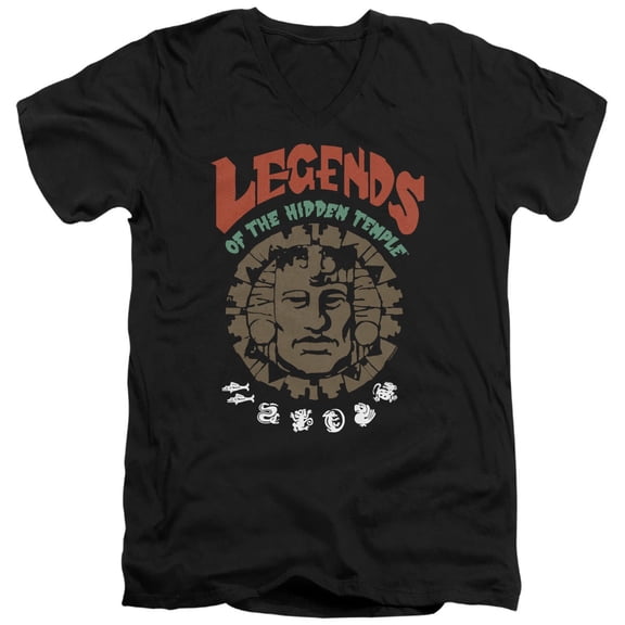 Legends of the Hidden Temple Vintage Unisex Adult V-Neck T Shirt (Large) Black