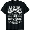 thumbnail image 1 of Legends were born in April 1981 Birthday T-Shirt, 1 of 3