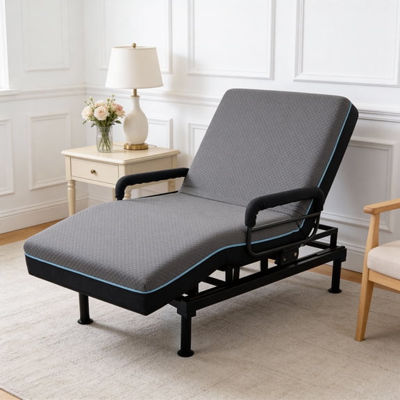 Legendstone Adjustable Electric Lift Bed for Seniors - Wired Remote Control with One-Touch Backrest Lift & Leg Lowering, Convenient Sit Assisted Bed w/Mattress, Twin XL Adjustable Sit to Stand