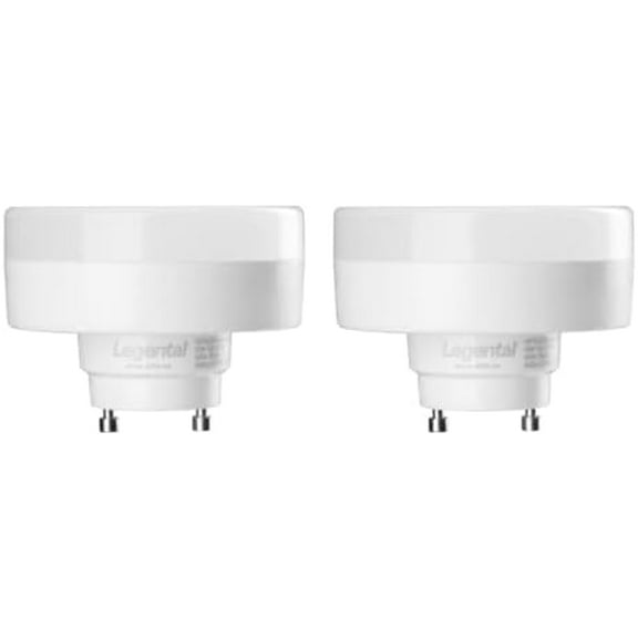 Legental 2 Pack 10w LED PUCK GU24 Squat Light Bulb, Cool White(5000K), 18w Low Profile Spring CFL Equivalent, 25000hrs Lifespan, 1000LM, 120-277V, Damp Location Suitable, UL Listed