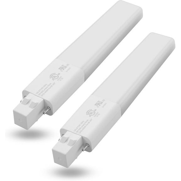 Legental 2 Pack GX23 Base LED Bulbs, 6w(13w CFL Equivalent) LED Slim, Warm White 3000k, 2-Pin PL Horizontal Recessed Lamp,for Wall Scones, Bathroom Vanity Light, UL Listed